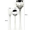 3 cubiertos para pasta de trento de acero inoxidable, presentacion sobre un fondo blanco