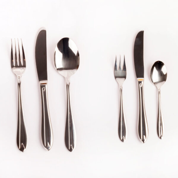 Cubertería Amsterdam 1235 (24 Piezas), Acero Inoxidable 18/10 Pulido Espej, Set de Mesa y Postre para 4 Comensales, Diseño Elegante y Resistente