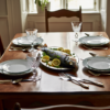 Mesa con pescado asado y piezas de servir de glamour 700 deco.
