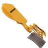 CRC Rallador Mandolina Circus, 3 cuchillas intercambiables de acero inoxidable con lámina escurridora y protector de mano, 28 x 14 cm, amarillo 10 rallador amarillo con ejemplos de distintas cuchillas intercambiables con fondo lanco