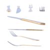 Cruz Nuremberg Juego Chuletero 26 piezas, acero inoxidable con decorado en oro, set de cuchillos y tenedores para carne.