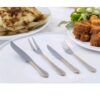 Cruz Nuremberg Juego Chuletero 26 piezas, acero inoxidable con decorado en oro, set de cuchillos y tenedores para carne.