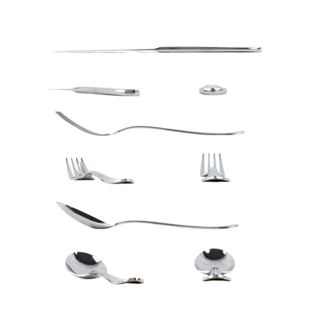 Piezas 18: mesa, 7000 glamour, acero, 6 servicios.