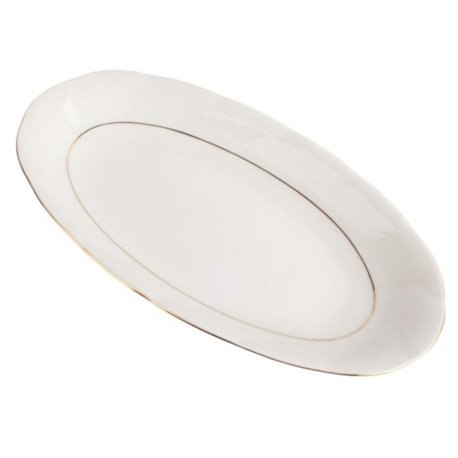 Bandeja Oval Pequeña Porcelana Blanca con Filo de Oro (1 pieza) 25 cm Lubeck ,vajilla Clásico 1 lubeck rabanera 1