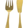 CRC Nuremberg 1210 Full Gold juego de pescado 26 piezas, acero inoxidable completamente bañado en oro 2 cuberterias para pescado de oro sobre fondo blanco, son piezas para servir pescado