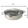 CRC Rustidera Acero inoxidable Nápoles 38 x 26 cm tapa cristal (inducción) 4 rustidera napoles acero inoxidable mediddas