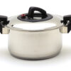 CRC Komfort Olla Baja Presión 24 cm con Sartén 24 cm y Tapa 24 cm, Cierre Quick Lock, Válvula de Vapor y Ventana de Cristal, Acero Inoxidable 2 Bateria Komfort 2 scaled