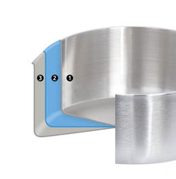 cuerpo cazuela tricapa acero carbono acero