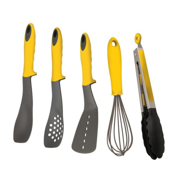 CIRCUS Set de Utensilios de Cocina 5 Piezas de Nylon para Antiadherente, Apto Lavavajillas