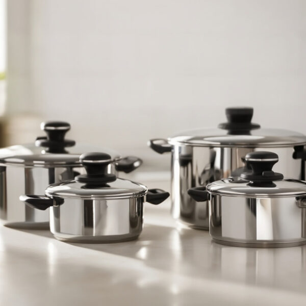 Alternative view of CRC Gourmet Plus Set de Cazuelas (4 piezas) con Tapa en Acero Inoxidable (16, 2 de 20 y 24 cm)