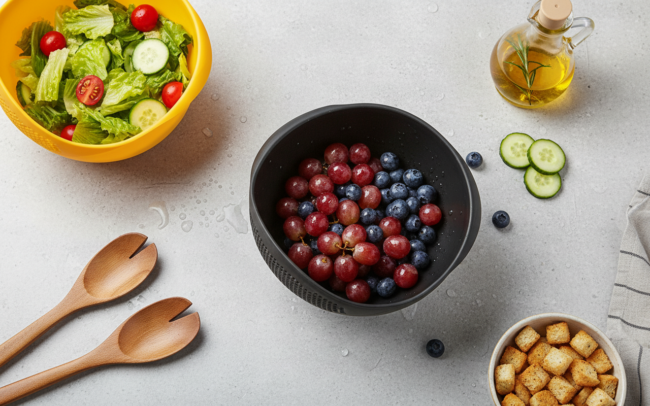 bol con frutos lavados
