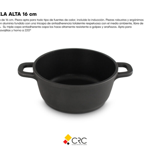Alternative view of Duroteck Cazuela Alta 16 cm de Aluminio Fundido, Antiadherente Tricapa, Apta para Inducción, Horno y Lavavajillas, Libre de PTFE y PFOA