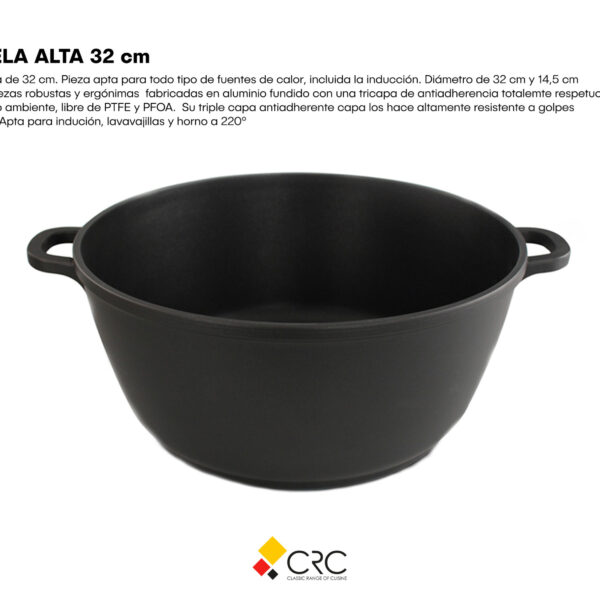 Alternative view of Duroteck Cazuela Alta 32 cm de Aluminio Fundido, Antiadherente, Apta para Inducción, Horno y Lavavajillas, 32 x 14,5 cm