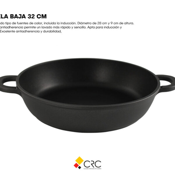 Alternative view of Duroteck Cazuela Baja 32 cm de Aluminio Fundido, Antiadherente Pfluon 2 Capas, Apta para Inducción, Horno y Lavavajillas, 32 x 9 cm